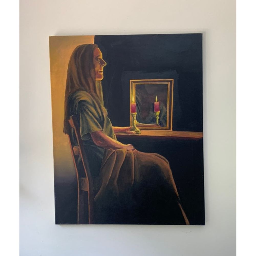 Original 24" x 30" Acrylic Painting of Penitent Mary Magdalene